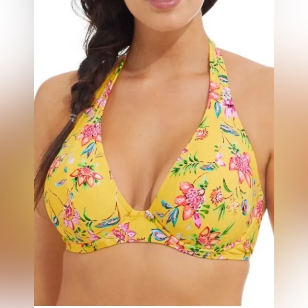 Sunsets GOLDEN HOUR Muse Halter Bikini Swim Top, 36E/34F/32G